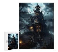 500 PCS Teenagers Puzzles Spooky Haunted House Scene Jigsaw for Teenagerss Improve Memory Every Piece Is Unique - Unique Birthday And Gifts 500 PCS
