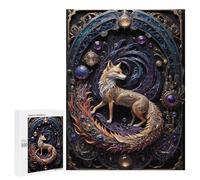 500 PCS Teenagers Puzzles Steampunk Red Fox Art Deco Jigsaws for Adults Puzzle Difficult Hard Challenging To Complete Challenging Game Toys 500 PCS