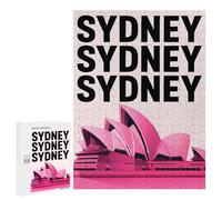 500 PCS Teenagers Puzzles Sydney Opera House Pink Adult Jigsaw Relax Games Difficult Hard Unique Gifts for Birthday And Christmas 500 PCS