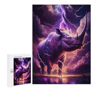 500 PCS Teenagers Puzzles Thundering Rhino Storm Jigsaws for Adults Puzzle Difficult Hard Challenging To Complete Challenging Game Toys 500 PCS