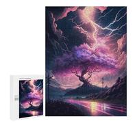 500 PCS Teenagers Puzzles Thunderstorm with Lightning Strikes -1 Adult Jigsaw Puzzle Hands-on Game Difficult Challenge for Is Ideal As A Gift 500 PCS
