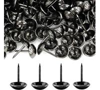 500 Pcs Upholstery Tacks, Black Decorative Thumb Tacks, Furniture Push Nail Pins, Antique Push Studs, Drawing Picture Chairs Carpet Nails Pins Studs(11 * 17mm)