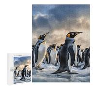 500 PCS Woode Puzzles for Aldult, Personalized Wooden Puzzles for Family Games, Funny Sea Penguin Jigsaw Puzzle with Box for Gift, Lightweight Puzzle Piece for Beginner