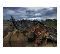 500 Pcs Wooden Puzzles for Home Decoration-Remains,Boat,Framework,Stones,Cloudy 52x38cm