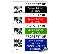 500 Personalised Custom QR Code Asset Inventory Labels - 50mm x 25mm Permanent Synthetic PP Labels - Simply Choose a Colour, Add Information and Identify Numbers Required (P/NO. CQRAL4)