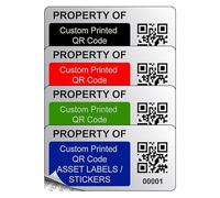 500 Personalised Custom QR Code Security Asset Inventory Labels - 50mm x 25mm Permanent Silver Void Polyester Labels - Simply Choose a Colour, Add Info and Identify Numbers Required (P/NO. CSQRAL1)