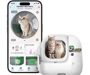 [€500]PETKIT Purobot Max Pro 2 Cat's Facial Recognition AI-Camera Automatic Cat Litter Box, Extra Large Opening 210° Wide Angle, 5G WiFi App Control Self Cleaning Litter Box, Odor-Free & Integration S