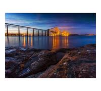 500-piece（52x38cm） Adult Puzzle: Scottish Forth Railway Bridge, Natural Bridge, Coast, River - Family Challenge Game, Home Decor Gift