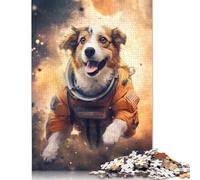 500 Piece A Dog Floating in Space Jigsaw Puzzles for Adult Teenagers Wooden Puzzle Jigsaws for Adults Jigsaw Puzzles for Adults 500pcs (52x38cm)