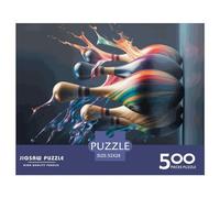 500 Piece Abstract Bowling Artwork Square Jigsaw Puzzles for Adults, Wooden Puzzles Learning Educational Toy 500pcs (52x38cm)