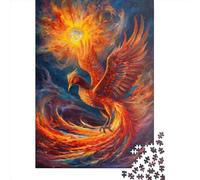 500 Piece Abstract Phoenix Square Puzzles for Adults, Wooden Puzzles Toy Wall Decor 500pcs (52x38cm)