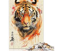 500 Piece Abstract Tiger Puzzles for Adults Wooden Puzzles Educational Game for Children As A 500pcs (52x38cm)