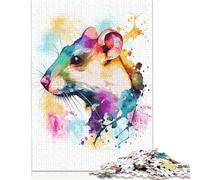 500 Piece 'Abstract Watercolor Rat Jigsaw Puzzle for Adult Teenagers Puzzle Jigsaws for Adults Puzzles for Adults 500pcs (52x38cm)