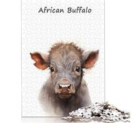 500 Piece African Buffalo Creative Square Jigsaw Puzzles for Adults & Wooden Puzzles Educational Toys 500pcs (52x38cm)