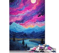 500 Piece Alpine Meadow Stream Square Puzzle for Adults, Wooden Puzzles Puzzle Hands-on Game 500pcs (52x38cm)