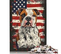500 Piece American Bulldog America Square Jigsaw Puzzles for Adults & Wooden Puzzles Learning Educational Toys Family Games 500pcs (52x38cm)