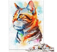 500 Piece 'American Shorthair Cat Art Puzzles for Wooden Puzzles Educational Game for Adult 500pcs (52x38cm)
