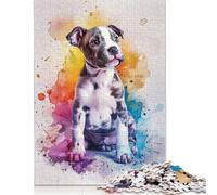 500 Piece 'American Staffordshire Creative Square Jigsaw Puzzles for Adults And Wooden Puzzles Educational Game for Adult 500pcs (52x38cm)