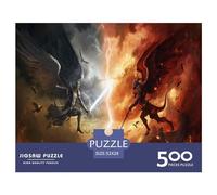 500 Piece Angel Demon War Square Puzzle for Adults, Wooden Puzzles Puzzle Hands-on Game 500pcs (52x38cm)