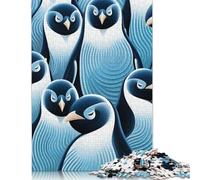 500 Piece Angry Penguins Square Jigsaw Puzzles for Adults, Wooden Puzzles Educational Game for Children 500pcs (52x38cm)