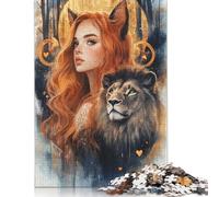 500 Piece Animal Art Lion Jigsaw Puzzles for Adult Puzzle Jigsaws for Adults Age 14+ 500pcs (52x38cm)
