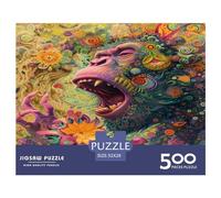 500 Piece Animal Art Monkey Puzzles For Adults Wooden Puzzles Brain Teaser Puzzles For Children 500pcs (52x38cm)