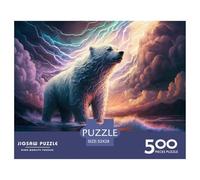 500 Piece Animal Art Polar Bear Puzzles for Adults Wooden Puzzles Educational Games For Kids 500pcs (52x38cm)