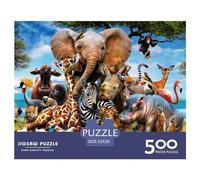 500 Piece Animal Kingdom Square Puzzles for Adults, Wooden Puzzles Toy Wall Decor 500pcs (52x38cm)