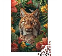 500 Piece Animal Lynx Square Puzzles for Adults & Wooden Puzzles Educational Game 500pcs (52x38cm)