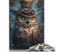 500 Piece Animal Steampunk Owl Adult Jigsaw Puzzle Puzzles for Teenagers Gifts Sustainable Puzzle for Adults | Games 500pcs (52x38cm)