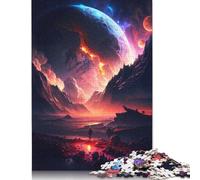 500 Piece Anime Stellar Landscape Square Jigsaw Puzzles for Adults & Wooden Puzzles Learning Educational Toys Family Games 500pcs (52x38cm)