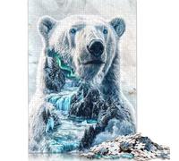 500 Piece Arctic Majesty Polar Bear Adult Puzzles Puzzle for Adults And Teenager Jigsaw Puzzles for Adults Educational Game Challenge Toy 500pcs (52x38cm)