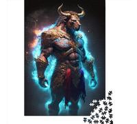 500 Piece Armored Minotaur Wooden Jigsaw Puzzles Adults Teens Jigsaw Large Puzzle Toys Gift Educational Intellectual Decompressing Fun Family Game 500pcs (52x38cm)
