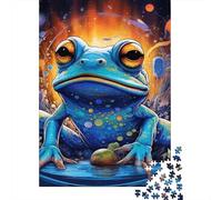 500 Piece Art Animal Frog Jigsaw Square Puzzle for Adults & Wooden Puzzles Educational Game Challenge Toy 500pcs (52x38cm)