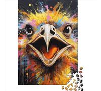 500 Piece Art Animal Ostrich Creative Square Jigsaw Puzzles for Adults & Wooden Puzzles Stress Relief Puzzle Games And Unique 500pcs (52x38cm)