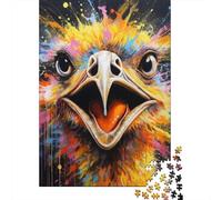 500 Piece Art Animal Ostrich Creative Square Jigsaw Puzzles for Adults & Wooden Puzzles Stress Relief Puzzle Games And Unique 500pcs (52x38cm)