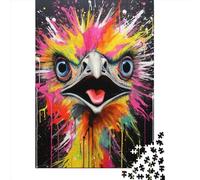 500 Piece Art Animal Ostrich Puzzles For Adults Wooden Puzzles Brain Teaser Puzzles For Children 500pcs (52x38cm)