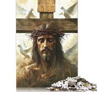 500 Piece Art Christian Jesus Jigsaw Puzzle for Adult Teenagers Christmas Eve Gifts 500pcs (52x38cm)