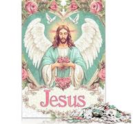 500 Piece Art Christian Jesus Jigsaw Puzzles for Adults Wooden Puzzle for Adults And Teenager Educational Puzzle 500pcs (52x38cm)