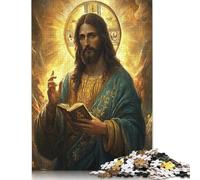 500 Piece Art Christian Jesus Jigsaw Puzzlesfor Adults Wooden Puzzle Jigsaws for Adults For Family Fun & Game Night 500pcs (52x38cm)