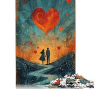 500 Piece Art Couple Jigsaw Puzzles for Adult Teenagers Wooden Puzzles Sustainable Puzzle for Adults | Games 500pcs (52x38cm)
