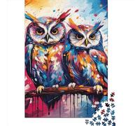500 Piece Art Owl Animals Square Puzzles for Adults And Wooden Puzzles Family Activity 500pcs (52x38cm)