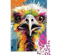 500 Piece Artistic Ostrich Jigsaw Square Puzzle for Adults & Wooden Puzzles Educational Game Challenge Toy 500pcs (52x38cm)