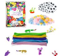 500 x Arts and Crafts Kit | Including Pipe Cleaners, Pompoms and Googly Eyes | Various Sizes and Colours | Arts and Crafts for Kids | Arts and Crafts for Adults