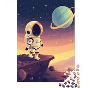 500 Piece Astronaut Jigsaw Square Puzzle for Adults & Wooden Puzzles Educational Game Challenge Toy 500pcs (52x38cm)