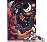 500 Piece Astronaut Little Girl Jigsaw Puzzles, for Adults & Wooden Puzzles Educational Games For Kids 500pcs (52x38cm)