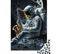 500 Piece Astronaut Saxophone Puzzles for Adults Wooden Puzzles Educational Game for Children As A 500pcs (52x38cm)
