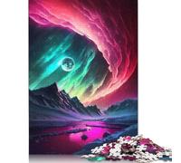 500 Piece Aurora Borealis Landscape Jigsaw Puzzles for Adults Teenagers Puzzles for Adults Puzzles Relax Puzzles Games 500pcs (52x38cm)