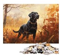 500 Piece Autumn Labrador Jigsaw Puzzlesfor Adults Teenagers Wooden Puzzle Jigsaws for Adults Educational Game Challenge Toy 500pcs (52x38cm)