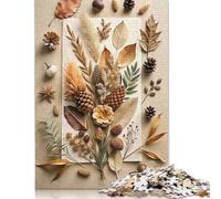 500 Piece Autumnal Still Life with Natural Elements Creative Square Jigsaw Puzzles for Adults & Wooden Puzzles Educational Toys 500pcs (52x38cm)